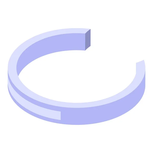 Silver bracelet icon, isometric style — ストックベクタ