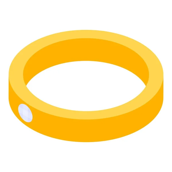 Married gold ring icon, isometric style — ストックベクタ