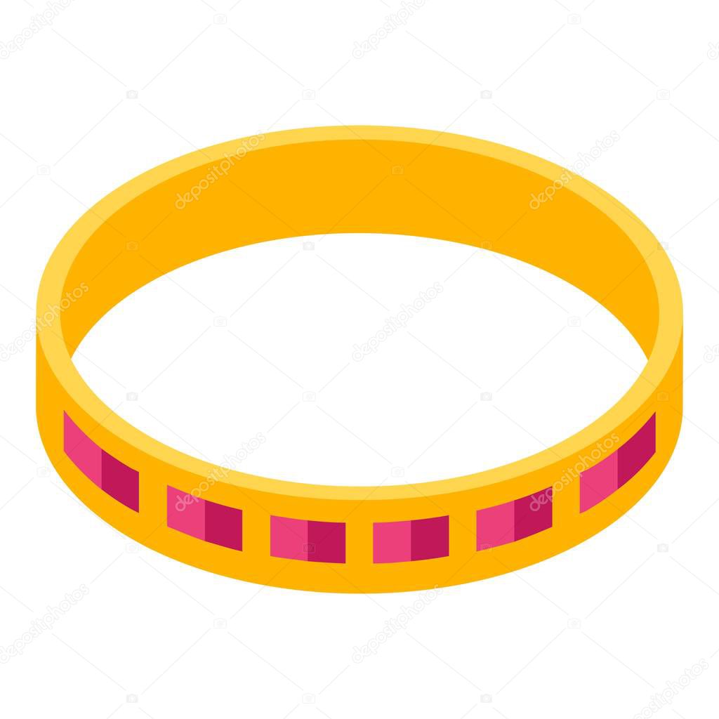 Gold ring icon, isometric style