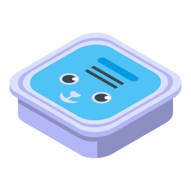 Food tin can icon, isometric style
