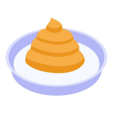 Mustard creme icon, isometric style