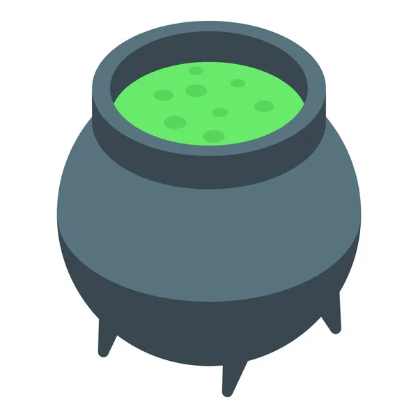 Potion cauldron icon, isometric style — Stock vektor