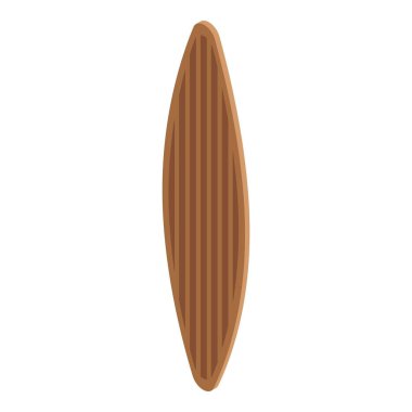 Wood surfboard icon, isometric style