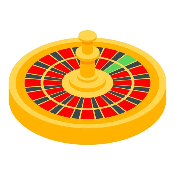 Icône roulette or, style isométrique — Image vectorielle