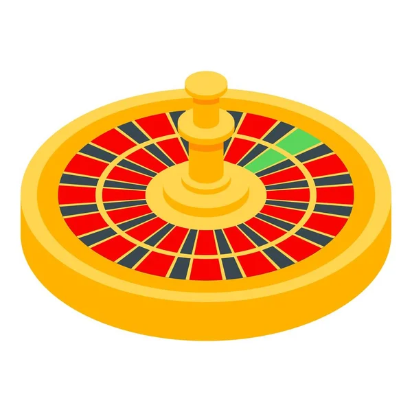 Icono de ruleta de oro, estilo isométrico — Archivo Imágenes Vectoriales