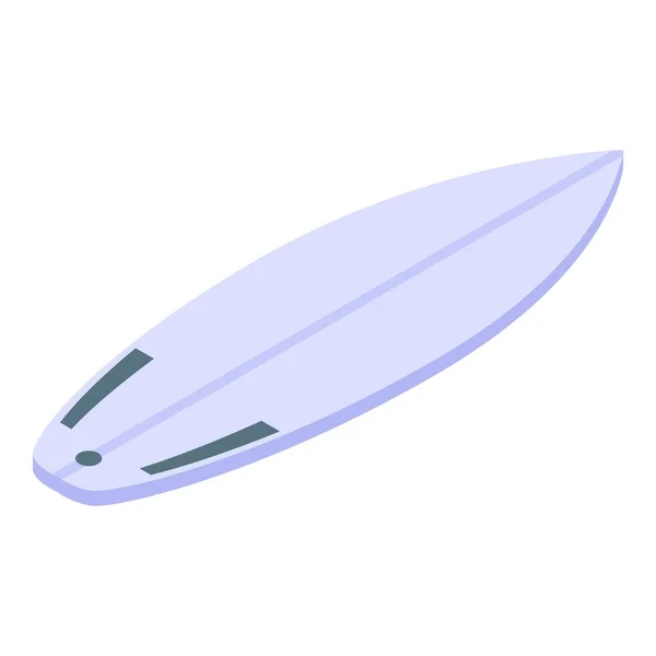 White surfboard icon, isometric style — ストックベクタ