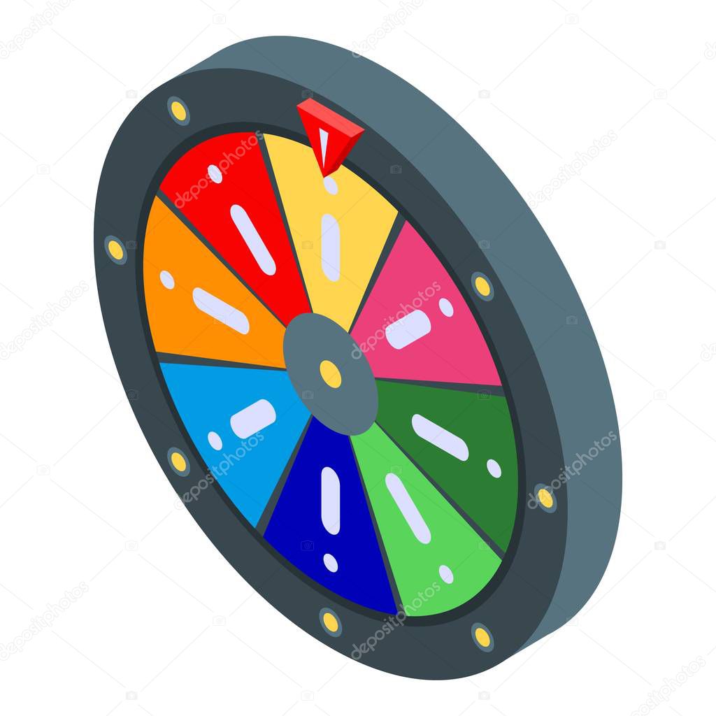 Lucky wheel icon, isometric style