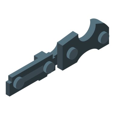 Elektrikli testere zinciri simgesi, izometrik biçim