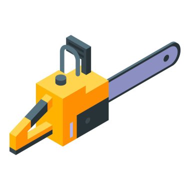 Chainsaw equipment icon, isometric style