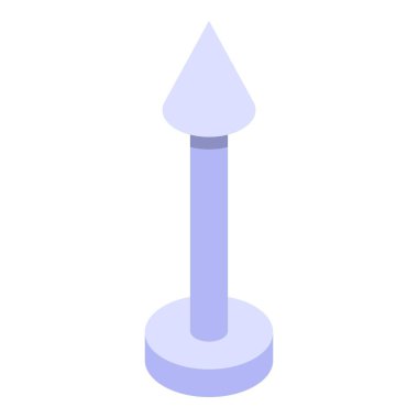 Arrow piercing icon, isometric style