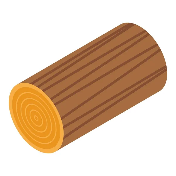 Wood trunk icon, isometric style — 图库矢量图片