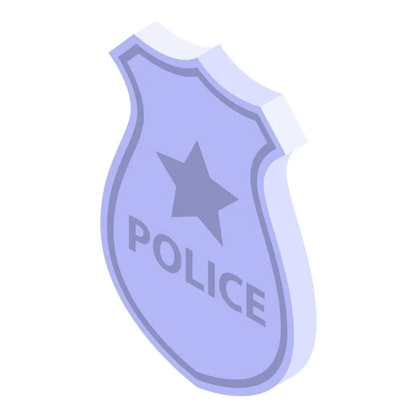 Значок полицейского значка, изометрический стиль — стоковый вектор