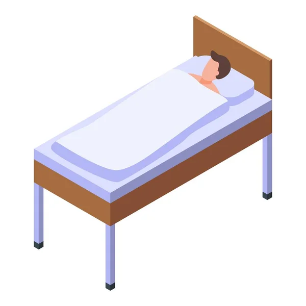 Hospital bed man icon, isometric style — Stock vektor