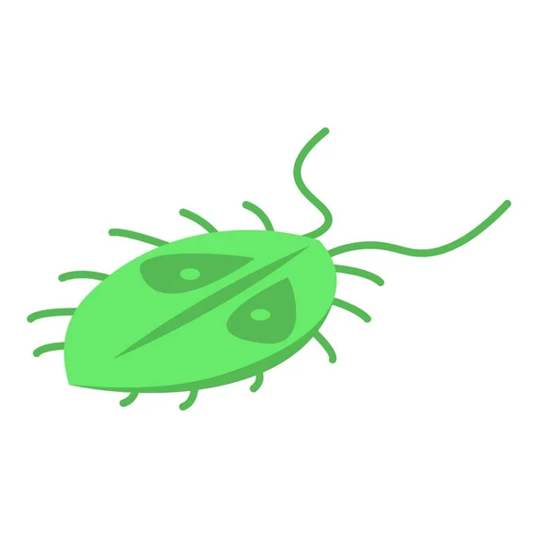 Icono verde del parásito, estilo isométrico — Vector de stock