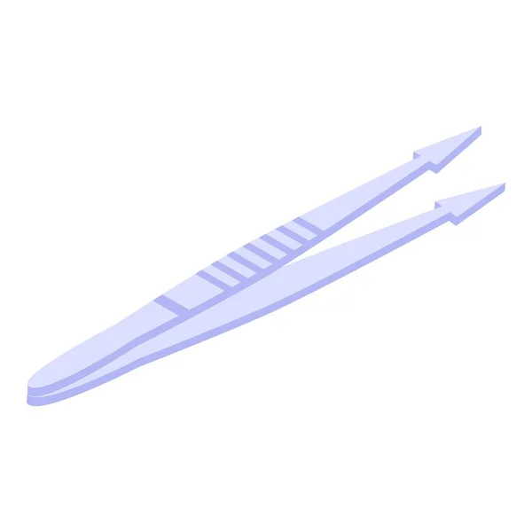 Steel forceps icon, isometric style — 스톡 벡터