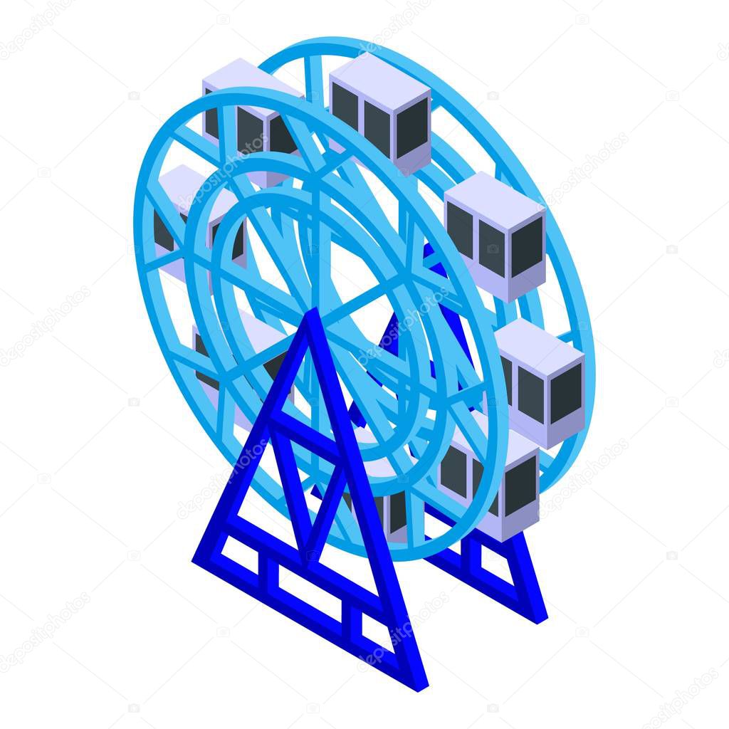 Ferris wheel icon, isometric style