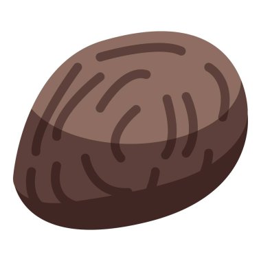 Peach seed icon, isometric style