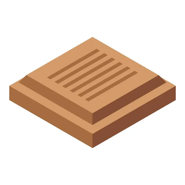 Icono cuadrado de chocolate, estilo isométrico — Vector de stock