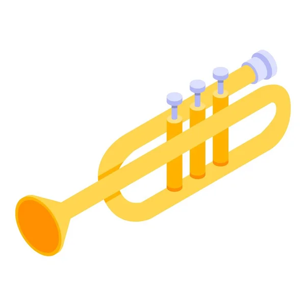 Ícone de trompete de música, estilo isométrico — Vetor de Stock
