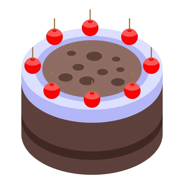 Cocoa cake icon, isometric style — Stok Vektör