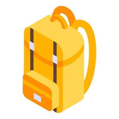 School backpack icon, isometric style