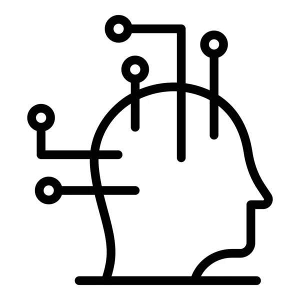 Icono del cerebro Ai, estilo de contorno — Vector de stock