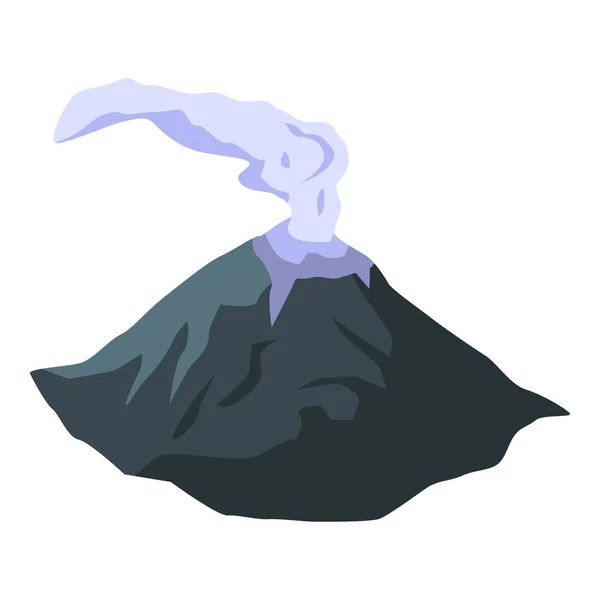 Піктограма гірського вулкана, ізометричний стиль — стоковий вектор