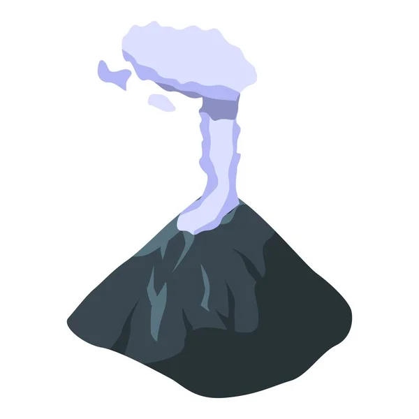 Икона вулкана землетрясения, изометрический стиль — стоковый вектор
