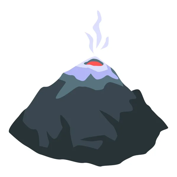 Burning volcano icon, isometric style — Stock Vector