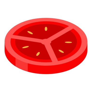 Slice of tomato icon, isometric style