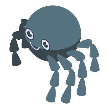 Smiling spider icon, isometric style