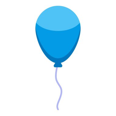 Blue balloon icon, isometric style