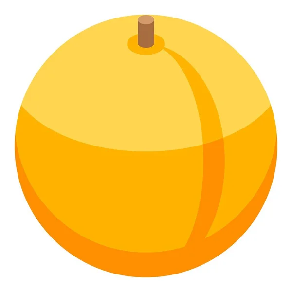 Whole peach icon, isometric style — 스톡 벡터