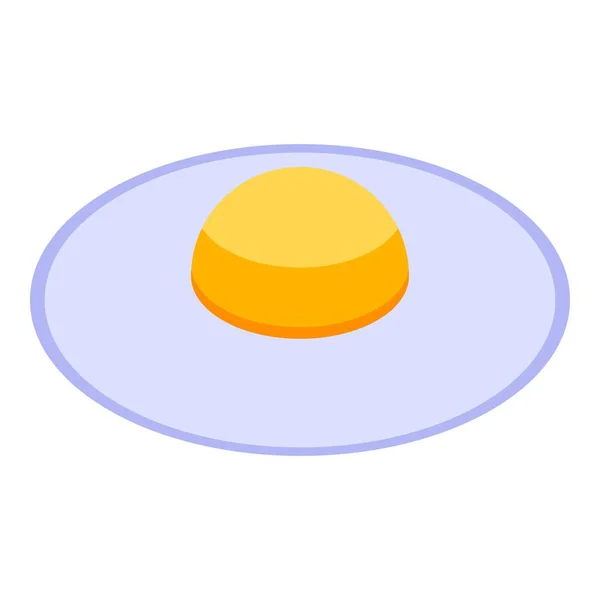 Fried egg icon, isometric style — Stock Vector