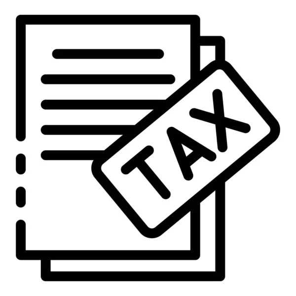 税金の紙のアイコン、アウトラインのスタイル — ストックベクタ
