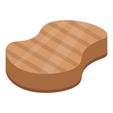Bread slice icon, isometric style