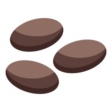 Cocoa beans icon, isometric style