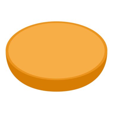 Fresh bun burger icon, isometric style