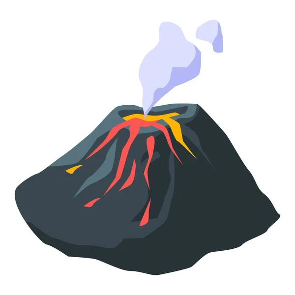 Икона природного вулкана, изометрический стиль — стоковый вектор