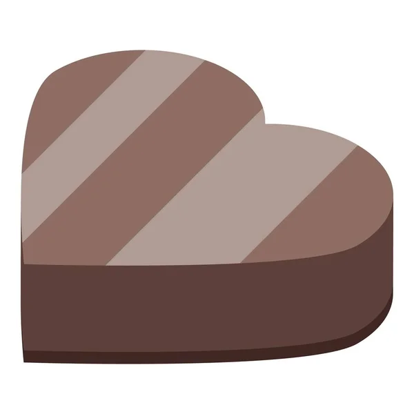 Schokoladen-Ikone in Herzform, isometrischer Stil — Stockvektor