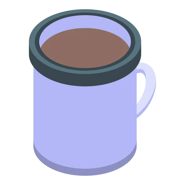 Thermos cocoa mug icon, isometric style — Stok Vektör