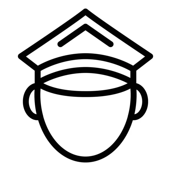 Icona avatar polizia, stile contorno — Vettoriale Stock