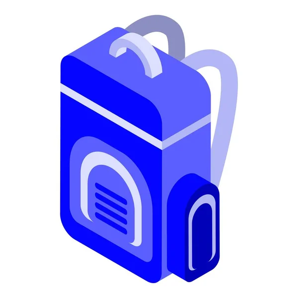 Ícone de mochila azul, estilo isométrico — Vetor de Stock