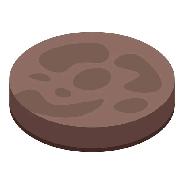 Hamburguesa marrón bollo icono, estilo isométrico — Archivo Imágenes Vectoriales