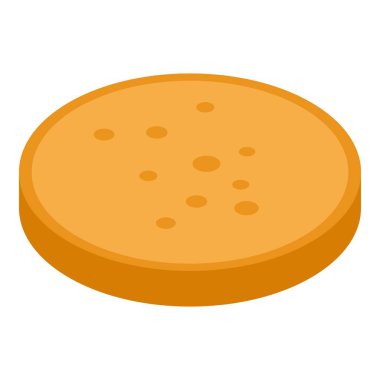 Middle burger bun icon, isometric style
