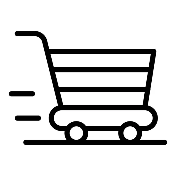 Icono del carrito de la tienda, estilo de esquema — Vector de stock