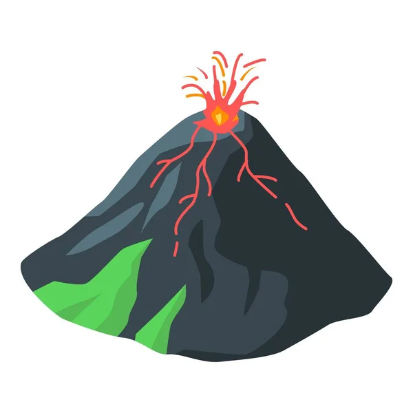 Икона вулкана-катастрофы, изометрический стиль — стоковый вектор