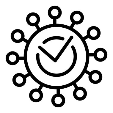 Modern wall clock icon, outline style