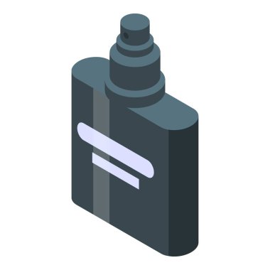 Black man perfume icon, isometric style