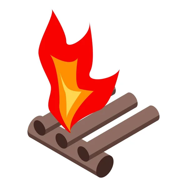 Cooking campfire icon, isometric style — 스톡 벡터